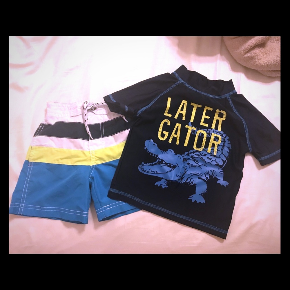 Carters 2T Swim Suit Set EUC